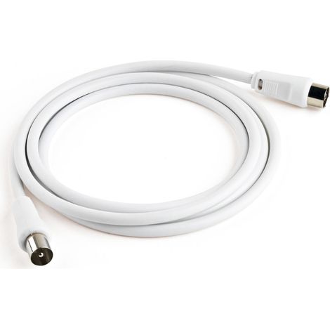Cavo antenna tv 5M prolunga bianco connettore maschio femmina coassiale (1/3)