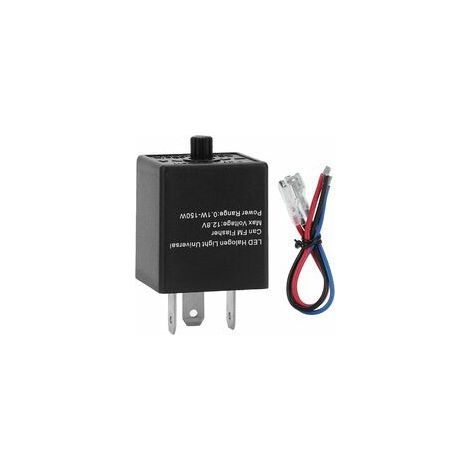 LED-Blinker, 12V/24V 3-poliges einstellbares LED-Blinkerrelais für Motorrad/Auto - Crezuo