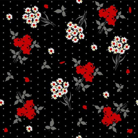 Outdoor dekostoffe oxford - Motiv weiße und rote Blumensträuße (1/5)