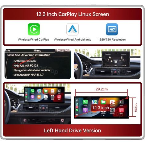 Display multimediale per auto, CarPlay wireless, compatibilità con Android Auto, 12,3" HN LHD (1/2)