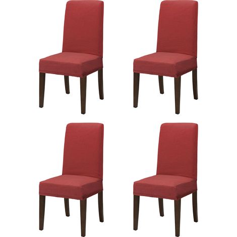 Coppia di coprisedia con schienale in tessuto elasticizzato antimacchia in 10 colori Vestisedia Bordeaux - 4 pezzi