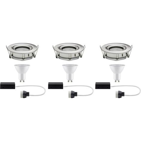 Paulmann Spot encastrable pour salle de bains jeu de 3 21 W fer (brossé) (1/5)