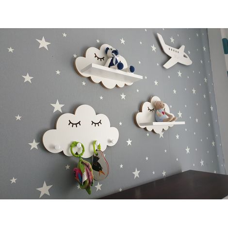 Wolken-Regalablagen und Kleiderbügel-Set aus Netzgewebe - Eleganz (1/5)