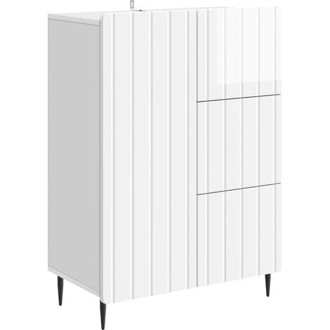 Credenza Bianco Lucido 66 x 34,5 x 91,5 cm Legno ingegnerizzato vidaXL