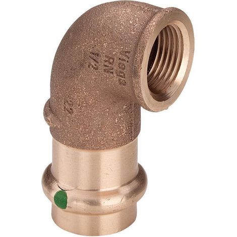 Viega Sanpress Winkel 108441 15 mm x Rp 1/2, 90°, Rotguss oder Siliziumbronze, SC-Contur (1/5)