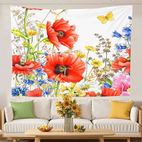 Tapisseries tendance au style rétro, idéales comme fond de lit ou décoration intérieure. 150x130cm (1/5)