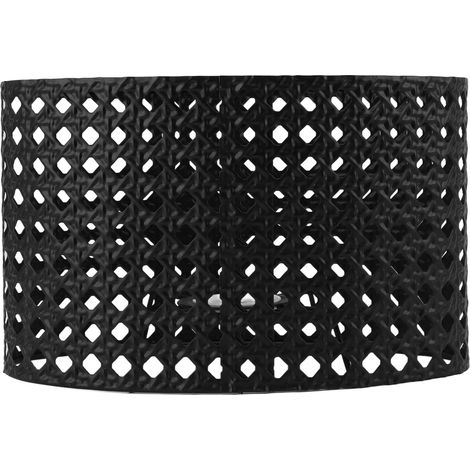 Abat-jour ovale creux en métal gravé, compatible avec les douilles E27 et E14, noir (1/5)
