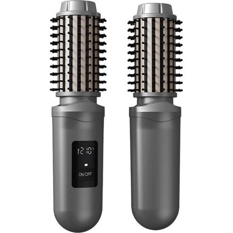 Kabellose Lockenbürste, Mini-Lockenbürste für unterwegs, geeignet für Frauen, 2600 mAh USB-wiederaufladbare Lockenbürste mit negativen Ionen, schwarz. (1/5)
