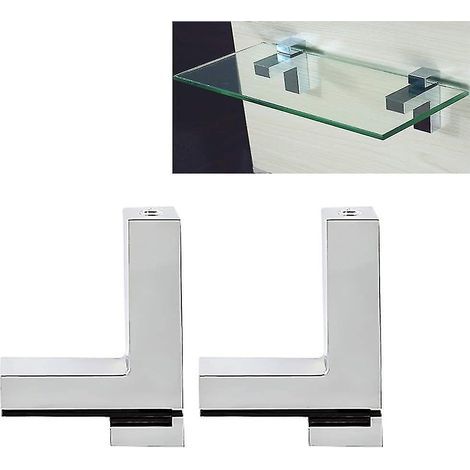 CREA Verstellbare Regalhalterung für Holz/Glas, Zinklegierung, poliertes Chrom, Winkelhalterung, für 3–36 mm dicke Regalböden, Wandmontage, Glashalterung (1/5)