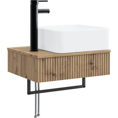 vidaXL Wall-Mounted Wash Basin Artisan Oak 53 x 35 x 39 cm