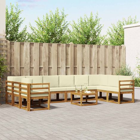 Teenpull – Outdoor-Sofagarnitur 11 Stk. Natur und Creme (1/5)