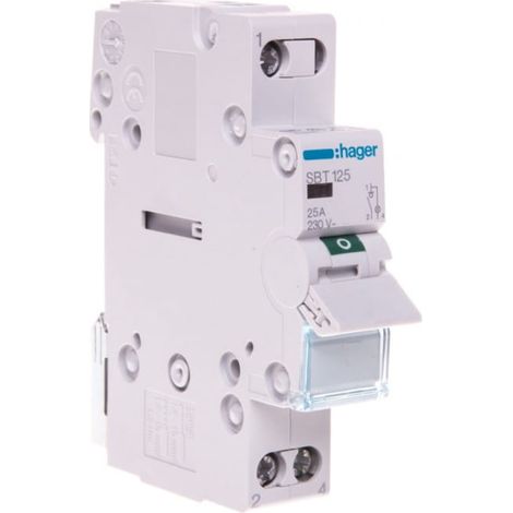 Interrupteur modulaire avec voyant lumineux 25A 1P SBT125