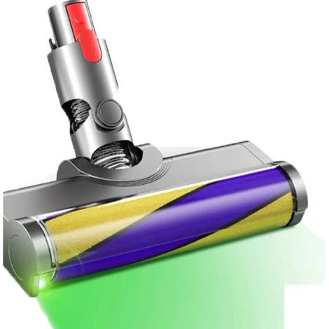 Brosse électrique compatible Dyson V7 V8 V10 V11 V15, tête de nettoyage avec rouleau doux et lumière LED verte pour sols durs (1/4)