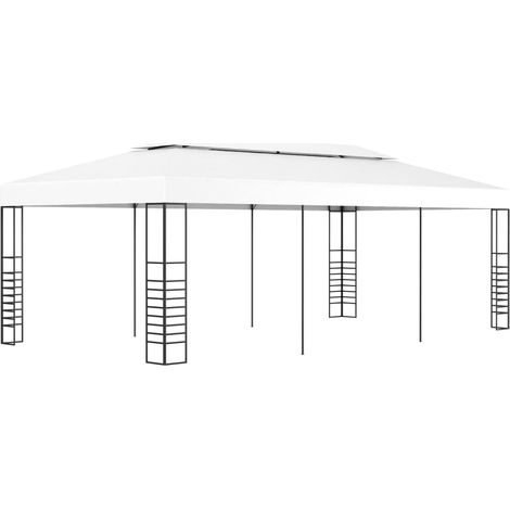 Marquesina cenador de jardín blanca 6x3 m (1/5)