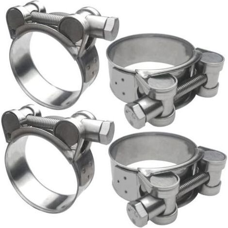 4 Pièces Colliers De Serrage En Acier Inoxydable 304, Réglable Collier De Serrage 64-67mm Pour Camions De Construction, Bateaux, Motos, Etc (1/4)