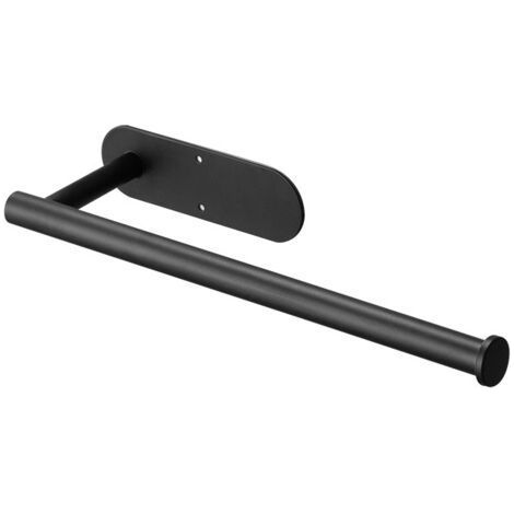 Black Stainless Steel Toilet Paper Holder Length 34cm Bathroom Kitchen Wall Mount Can Be Sticked to the Wall Without Drilling, 1 Piece (1/5)