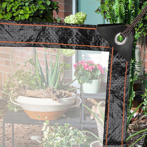 Jiubiaz Lona transparente PE 300 x 500 cm para invernadero, con ojales (1/5)
