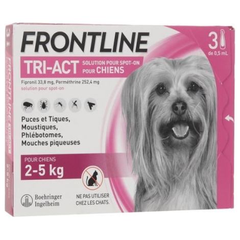FRONTLINE 3 pipettes Tri-Act - Pour chien de 2 a 5 kg (1/2)