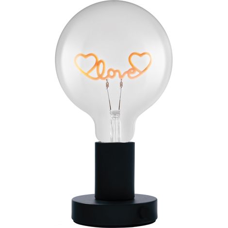 OSRAM Lampe de table LED  1906 Letter Love, néon, 1,2 W, E27, noir, blanc extra chaud, câble textile