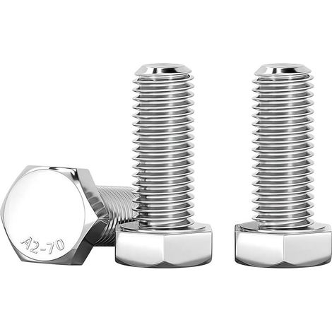 10 Pièces Boulons M8 Acier Inoxydable A2 V2A Vis à Tête Hexagonale M8 x 16mm DIN 933 Haute Résistance Boulon Pour Automobile Et Machinerie,Argent (1/5)