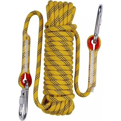 1 Corde d'escalade, 32 pieds, nylon haute résistance, 10mm, mousqueton inclus, alpinisme (1/5)
