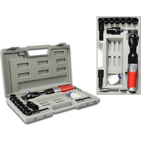 TrAdE Shop Traesio - Cricchetto Ad Aria Compressa Chiave Reversibile Con 15 Accessori In Valigetta - (1/2)