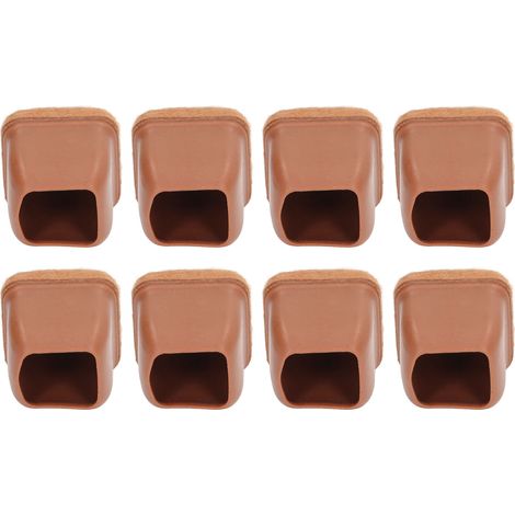 8 coussins de pieds de chaise marron carrés, patins de protection de meuble épais et silencieux pour pieds de table et tabouret (1/5)