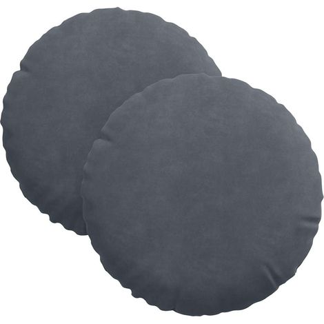 Maison Exclusive - Sitzkissen 2 pcs Dunkelgrau Ø30 x 13 cm Samt