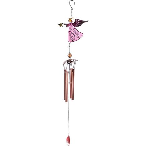 Cloche À Vent Ange - Métal - Pour Balcon Cour Jardin Intérieur - 150 G