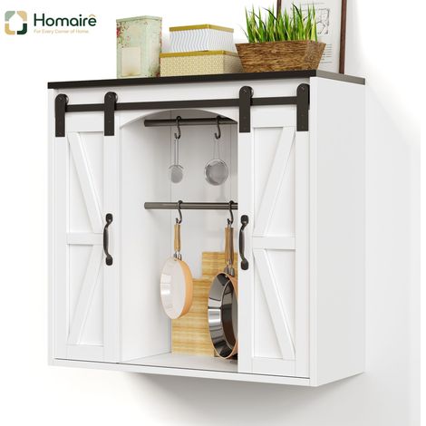 Buffet mural blanc en mdf 80 x 31 x 76 cm HOMAIRE (1/5)
