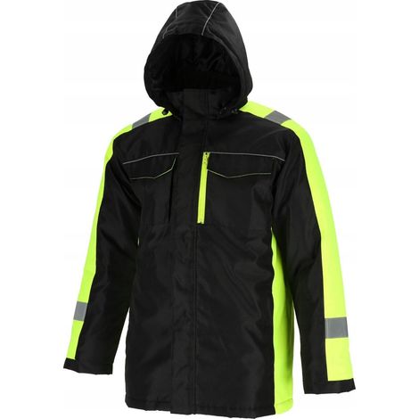 Veste isolante à capuche, noire et jaune, taille 3XL, CE, Lahti (1/3)