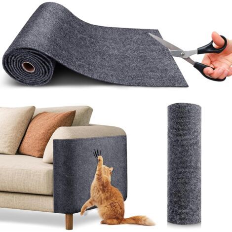 Film Anti Griffures Autocollant pour Canapé, 200x40 cm，Protection pour Meubles Contre Chats，Tapis et Ruban Griffer pour Chat (Gris foncé) (1/5)