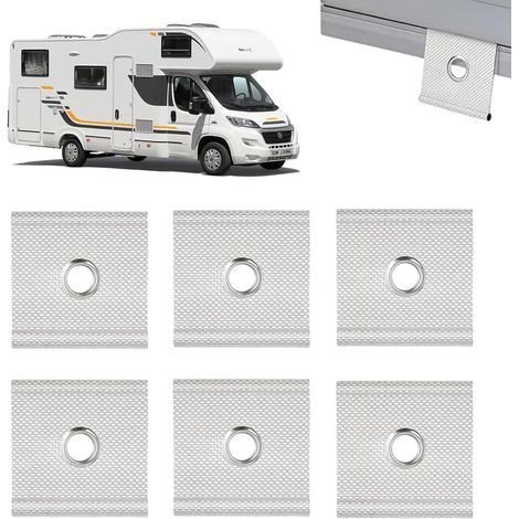 Lot de 6 Œillets pour Passepoil Rail 56 mm  Crochets pour Auvent Tente, Caravane, Camping, Installation Simple