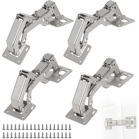 4 x Charniere Gond Porte Placard 175° avec Amortisseur Hydraulique, Soft Close Charnière de Meubles à 36 Vis avec Amortisseur Hydraulique (1/5)
