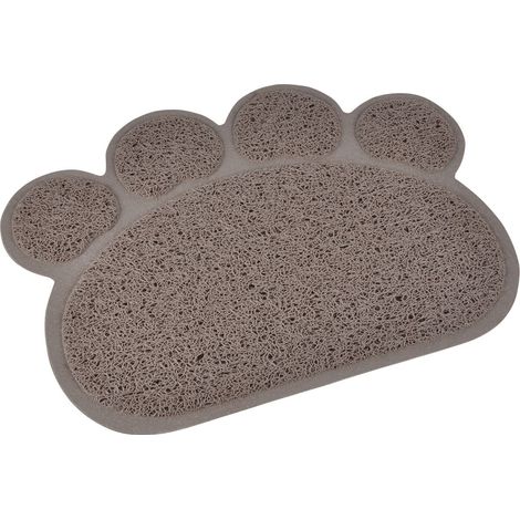 Tapis Repas/litière Forme Patte 40x30cm Taupe (1/3)