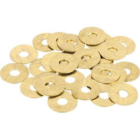 38Pcs Rondelle Métal Plate En Laiton, Kit De Rondelles Écrasables En Cuivre M6, ID 6mm, OD 18mm, Épaisseur 0.8mm Pour Boulons Vis Réparation De Machines, Construction Extérieure (1/5)