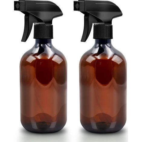Lot de 2 flacons pulvérisateurs vides 501 ml pour plantes et nettoyage maison, jardin, coiffeur (marron) (1/5)