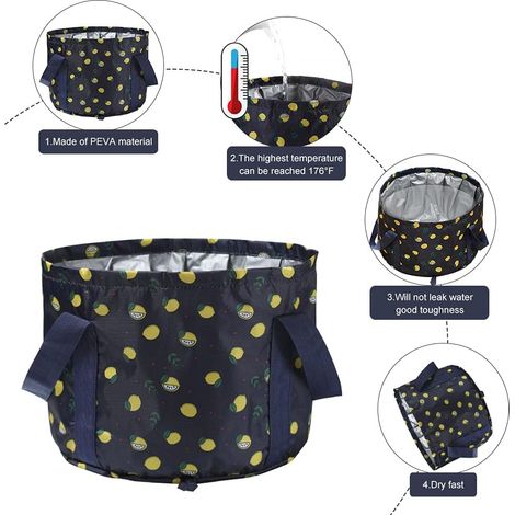 RGE Portable Pliable Bassin En Plein Air Voyage Pied Tremper Sac Voyage Lavabo Lavabo Lavabo Pied Lavage Seau (1/5)