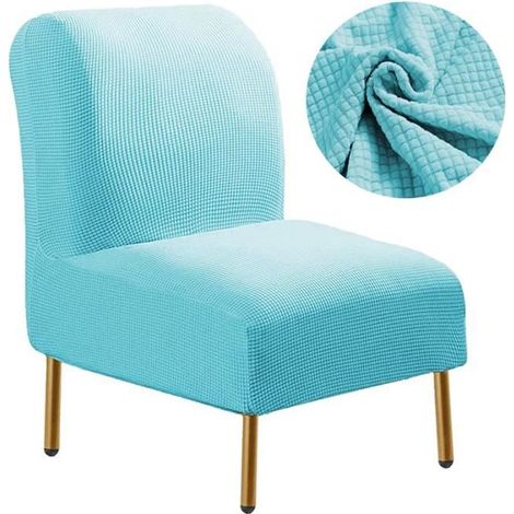 Housses de chaise sans accoudoirs - Housses de chaise extensibles amovibles et lavables - Protection de meubles - Bleu sarcelle (1/4)