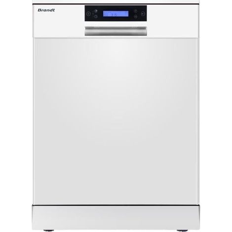 Brandt – Lave-vaisselle 14 couverts – Classe énergétique A++ – Ouverture automatique de la porte – Moteur inverter silencieux – Écran LCD alphanumérique