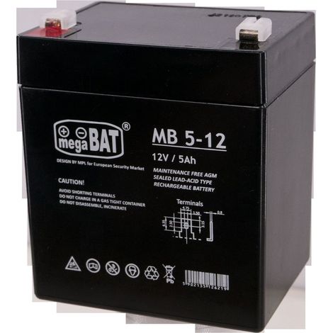 Repuestos para vehículos, batería de 12V/5AH