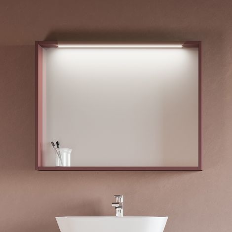 Specchiera quadrante 84xH73x15 con striscia LED colore Ruggine Opaco (1/3)
