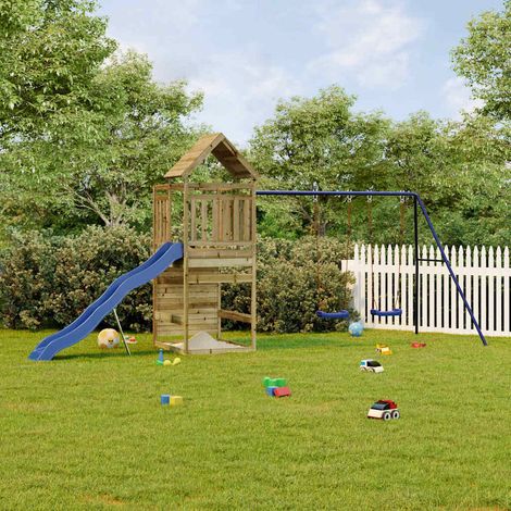 Aire de Jeux d'extérieur Maisonnette de jeu Maison enfant exterieur bois de pin imprégné 18793 (1/5)