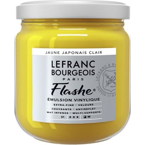 Peinture vinylique - Flashe - Jaune japonais - 183 - Lefranc Bourgeois - 400ml