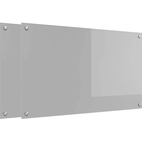 Protection de cuisine 2 pcs Gris clair 100 x 60 cm verre trempé CFW26436 (1/5)