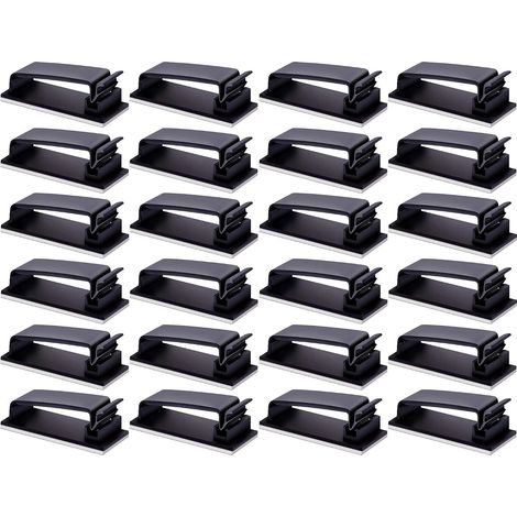 Lot de 24 attaches-câbles autocollantes, organisateur de câbles 3M, pour bureau et gestion des câbles (1/5)