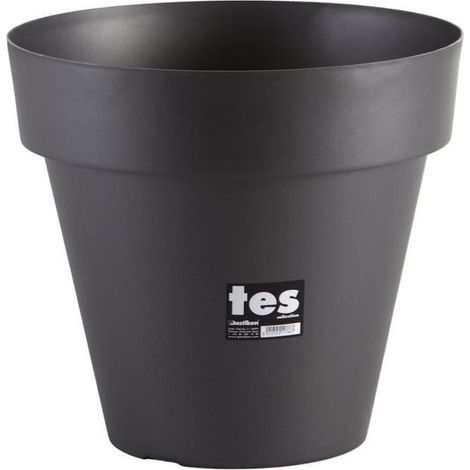Pot rond anthracite 38 cm série Tes (1/2)