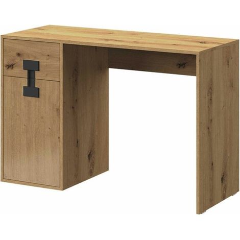 Mesa de oficina Florevi 100, Roble Artisan, Con puertas, Con cajones, Número de puertas: 1, Número de cajones: 1, 82x120x50cm