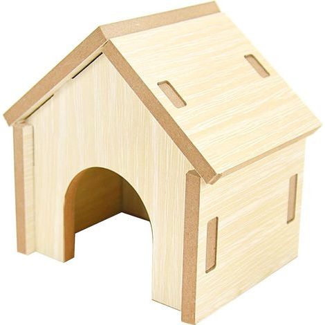 Spielplattform aus Holz für Hamster, Nagerspielzeug, natürliches Versteck (1/4)
