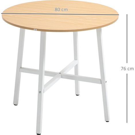 Table carrée 80x80x76cm en bois et acier, design moderne robuste, pour 4 personnes, idéale pour cuisine ou salon, plateau naturel et structure stable (1/5)